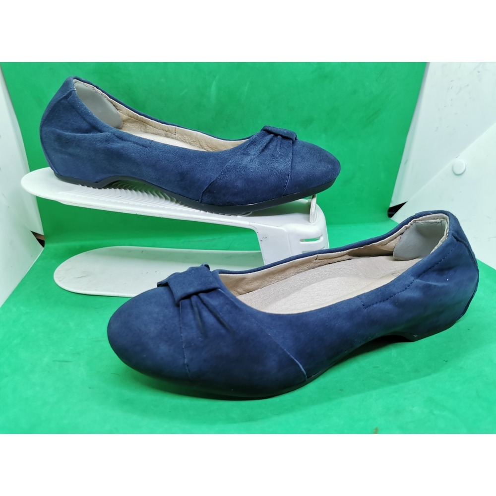Dansko Lina Ballet Flats Loafers Shoes Womens Size 6.5 US 37 EU Navy Blue Suede - Picture 3 of 16